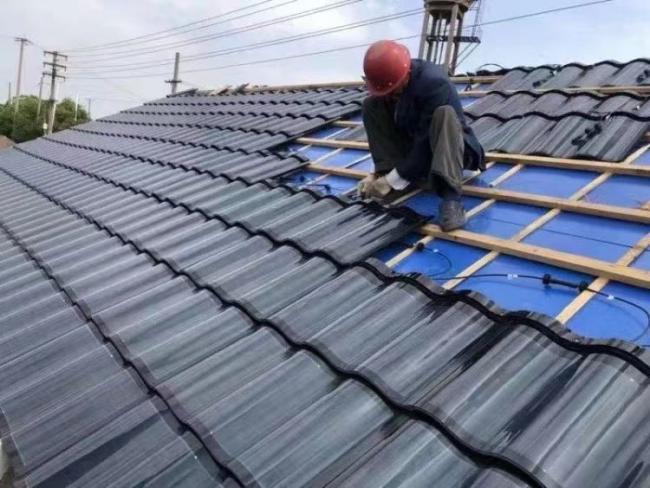 Curved BIPV Transparent Double Glass Solar Tile for Rooftop