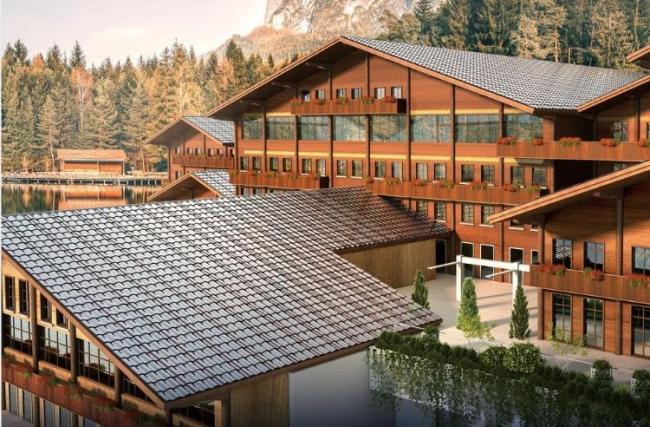 Home Solar Curve Roof Tile Black BIPV Solar Panel Shingle 10kw 20kw 50kw Double Glass Roof Energy Tile