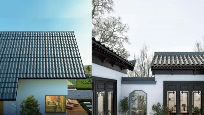 Home Solar Curve Roof Tile Black BIPV Solar Panel Shingle 10kw 20kw 50kw Double Glass Roof Energy Tile