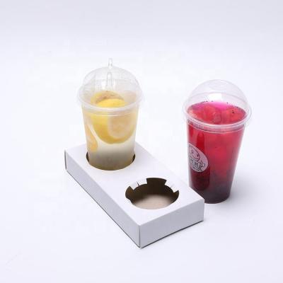 China Disposable 2 Cups Pack Kraft Cup Holder Tray For Every Kinds Of Beverage To Takeaway for sale