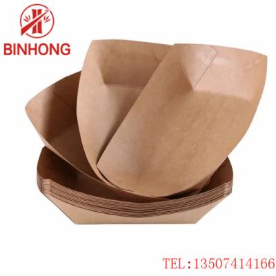 China Kraft Paper 125mm Boat Disposable Paper Containers for sale