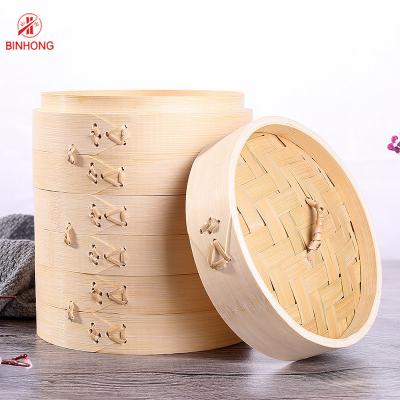 China Mini Natural Bamboo Food Steamer for Rice Vegetables Meat Fish Dumplings Dim Sum for sale