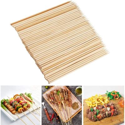 China Mao Bamboo Sharp Point 30cm Flat Kebab Skewers for sale