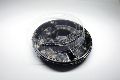 China Disposable Plastic Tray Box, Round Sushi Tray, Take Away Food Tray for sale