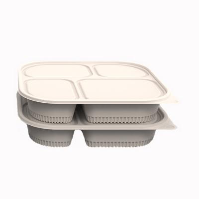 China BRC Degradable Disposable Cornstarch 3 Compartment Food Container for sale