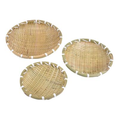 China Dining Room Handmade Bamboo Fruit Plate Cake Tray for sale