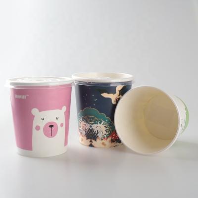 China Kraft Paper Single Wall Ice Cream Cup Biodegradable 7oz 32oz for sale
