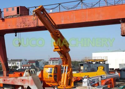 China 5 Ton Folding Boom Crane Compact Design , Marine Offshore Ship Deck Cranes for sale