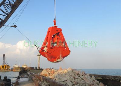 China Red Hydraulic Dredging Grab As Clamshell Shape Bucket With High Stability for sale