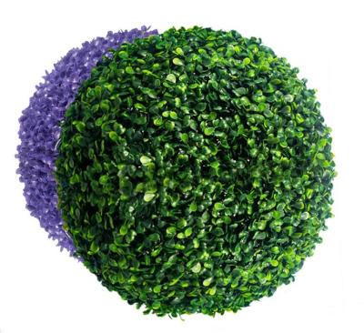 China Green Purple Silk Artificial Grass Topiary Balls Indoor And Outdoor Decoration for sale