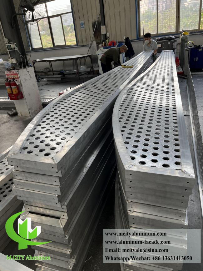 Aluminum fins with perforated sheet exterior design
