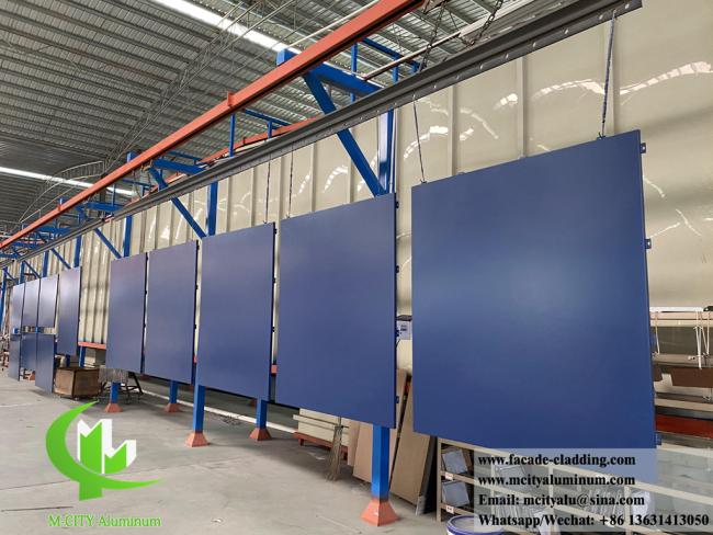 Aluminum facade panel installation example