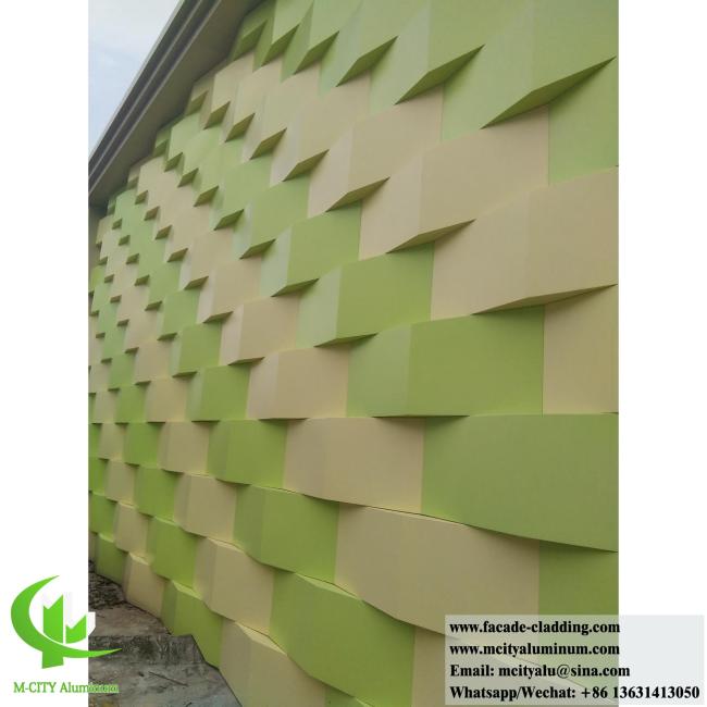 Perforated aluminum facade with round holes design