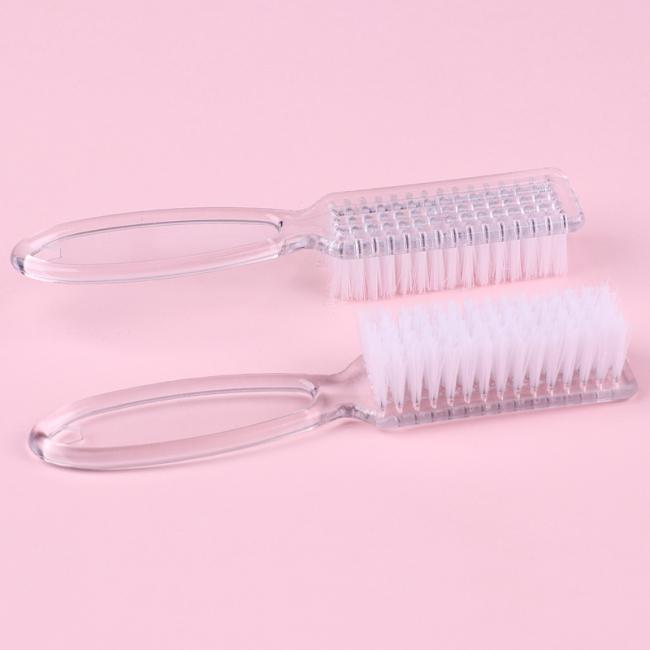 FOCSTAR Wholesale Nail Cleaning Brush (BTB086) Transparent Acrylic Long Handle Nylon Material Colorful Toe Nail Beauty