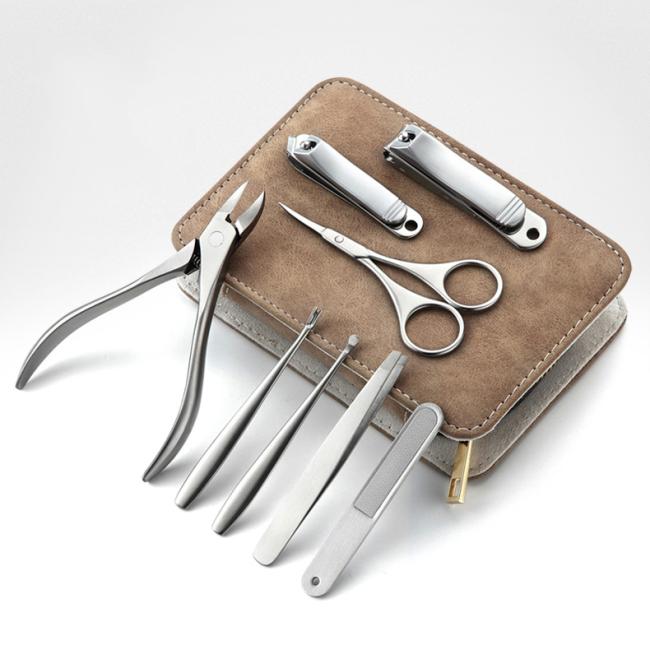 Professional 8pcs Luxurious Nail Clippers Kit New Arrival Design Thick Stainless Steel Nail Grooming Set for Men Gifts