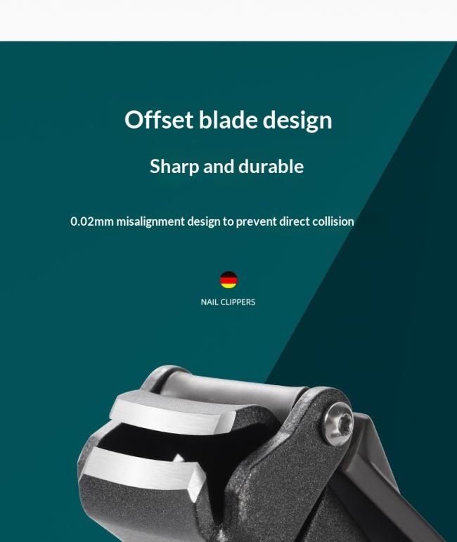 New Anti-splash Bionic Stainless Steel Curved Blade Wide Jaw Opening Golden Cicada Nail Clipper Portable 2-Piece Set