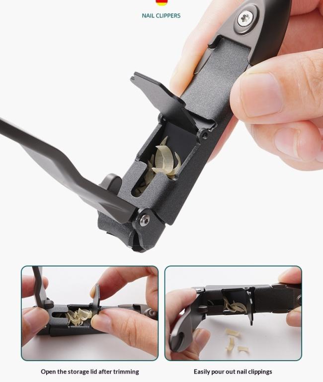 New Anti-splash Bionic Stainless Steel Curved Blade Wide Jaw Opening Golden Cicada Nail Clipper Portable 2-Piece Set