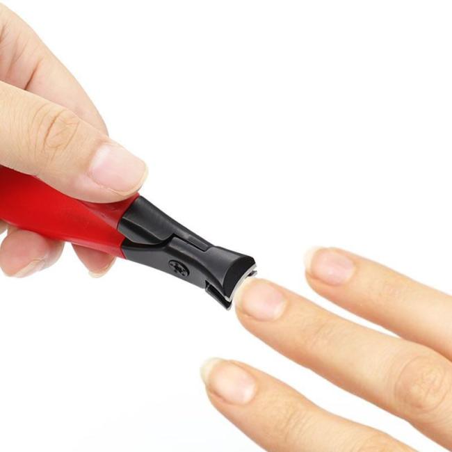 Focstar Professional Portable Extra Large Finger Nail Clipper Curved Stainless Steel ABS Handle Wide Jaw Opening Durable