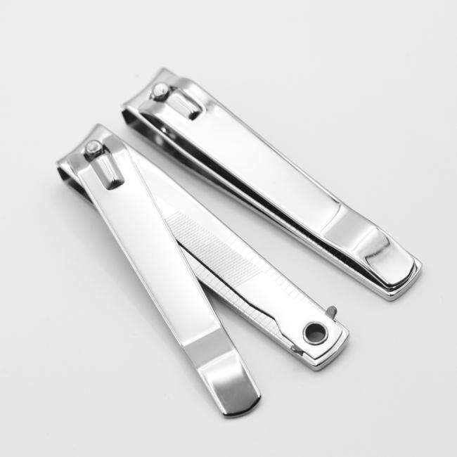Focstar Professional Nail Clippers Silver Carbon Steel Big Nail Cutter with Curved Blade and Nail File for Salon Use (BT2058)