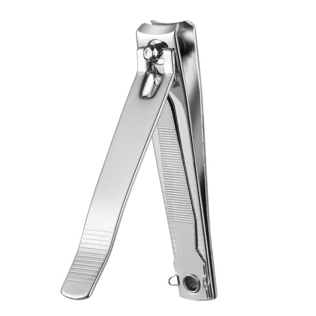 Focstar Professional Nail Clippers Silver Carbon Steel Big Nail Cutter with Curved Blade and Nail File for Salon Use (BT2058)
