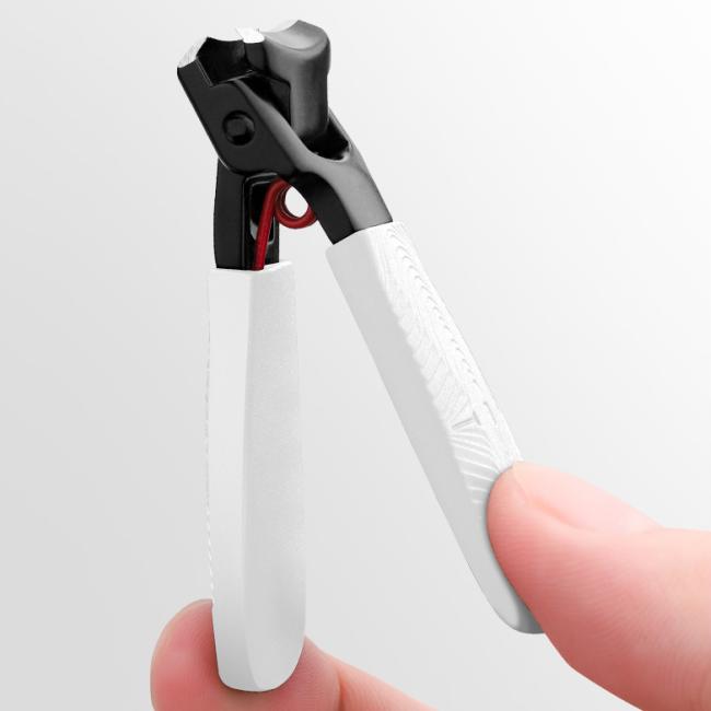 FOCSTAR Mini Travel Stainless Steel Professional Nail Clippers Wide Jaw Heavy Duty with Catcher for Thick Nails Fingers BT2062