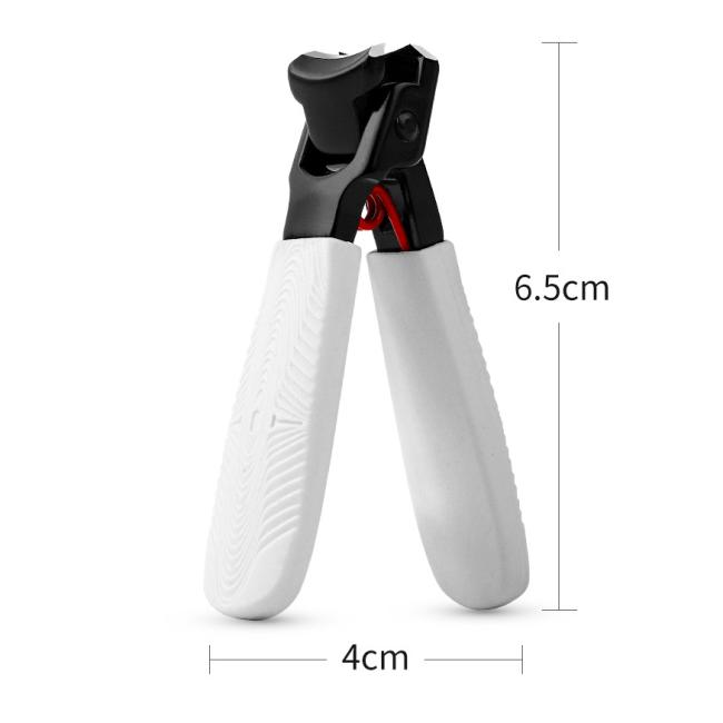 FOCSTAR Mini Travel Stainless Steel Professional Nail Clippers Wide Jaw Heavy Duty with Catcher for Thick Nails Fingers BT2062