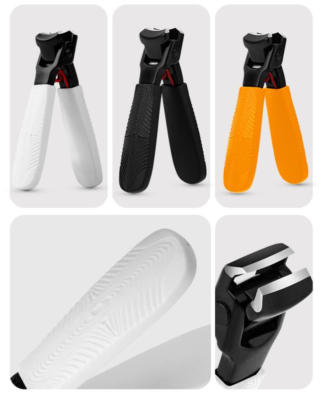 FOCSTAR Mini Travel Stainless Steel Professional Nail Clippers Wide Jaw Heavy Duty with Catcher for Thick Nails Fingers BT2062