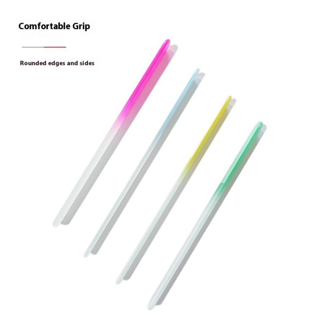Focstar Custom Logo Super Long Large Size 19.5cm Double-Sided Gradient Color Glass Nail File (BT5064) with Straight Pattern