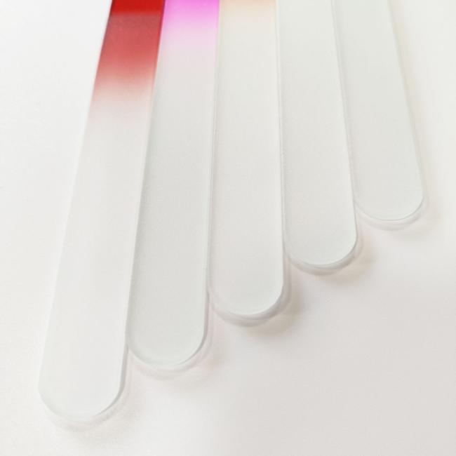 Focstar Custom Logo Super Long Large Size 19.5cm Double-Sided Gradient Color Glass Nail File (BT5064) with Straight Pattern