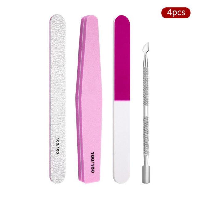 FOCSTAR Professional Manicure & Pedicure Set Nail File Buffer Pusher Brush Kit (BTB035)-Nail Beauty Care Tool Essentials