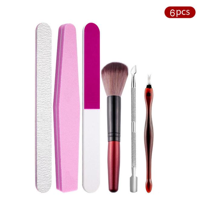 FOCSTAR Professional Manicure & Pedicure Set Nail File Buffer Pusher Brush Kit (BTB035)-Nail Beauty Care Tool Essentials
