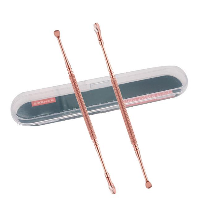 FOCSTAR Innovative Double-Ended Earpick Rose Gold Stainless Steel Ear Wax Removal Remover BTI002