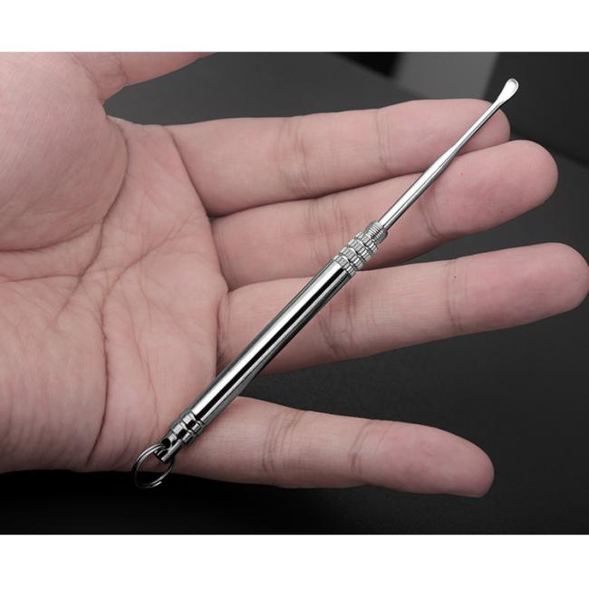 FOCSTAR Innovative Silver Stainless Steel 6.2cm Portable Handheld Assembly Earpick Effective Ear Wax Remover (BTI003)