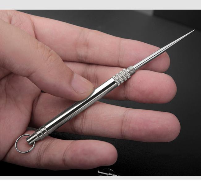 FOCSTAR Innovative Silver Stainless Steel 6.2cm Portable Handheld Assembly Earpick Effective Ear Wax Remover (BTI003)