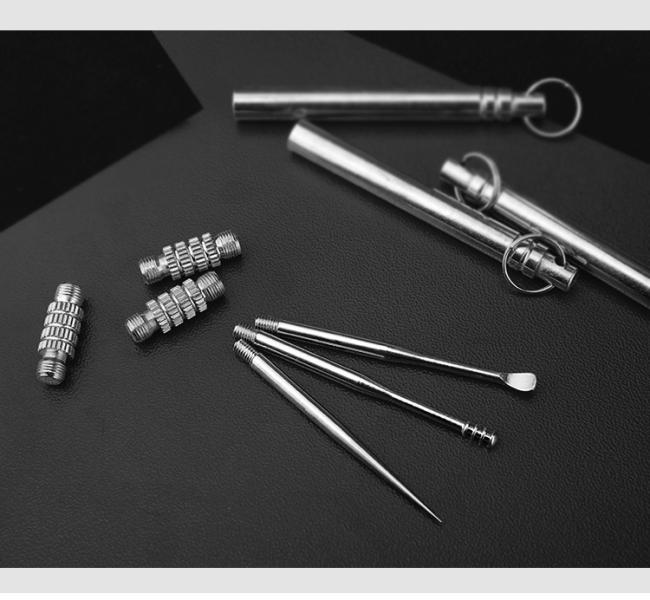 FOCSTAR Innovative Silver Stainless Steel 6.2cm Portable Handheld Assembly Earpick Effective Ear Wax Remover (BTI003)
