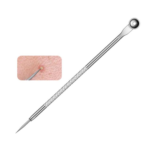 Focstar Hot Selling 3-in-1 Stainless Steel Beauty Needle Set (BTE037) for Acne Blackhead Pimple Removal Face Includes Tweezers