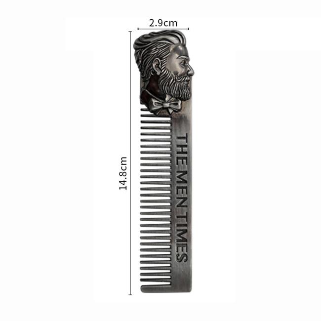 FOCSTAR Ready to Ship 4 in 1 Stainless Steel Mens Beard Grooming Set Scissors Comb Brush Kit with Giftbox (BTA009)