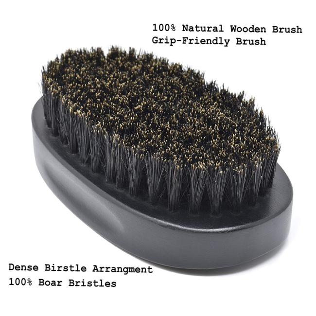 FOCSTAR Black Stainless Steel & Wood BTA010 Beard Grooming Kit with Scissors Brush Comb PU Custom Logo Gift Box Personal Care