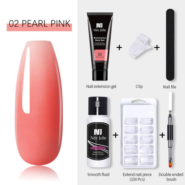 FOCSTAR Women's Custom Brand 6 in 1 Gel Nail Kit BTB115-Nail Art Brush Clip Tips File Poly Extension Paint