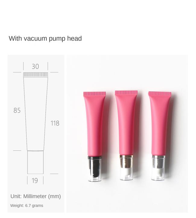 15ml Pink Frosted Matte Cosmetic Tube with Zinc Alloy Ceramic Pump Head Screw Cap for 15g Mineral Eye Cream Lipgloss (BTL062)