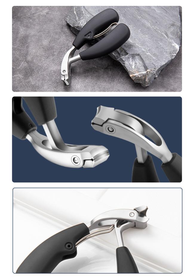 FOCSTAR Angled Head Toenail Clipper Large Size Nipper Style Wide Jaw Nail Clipper for Thick Nails (BT2069)
