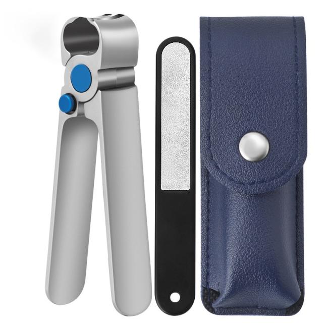 FOCSTAR Curved Blade Nail Clippers New Design Wide-Mouth Stainless Steel with Safe Lock Mute Manicure Tool for Fingers (BT2067)