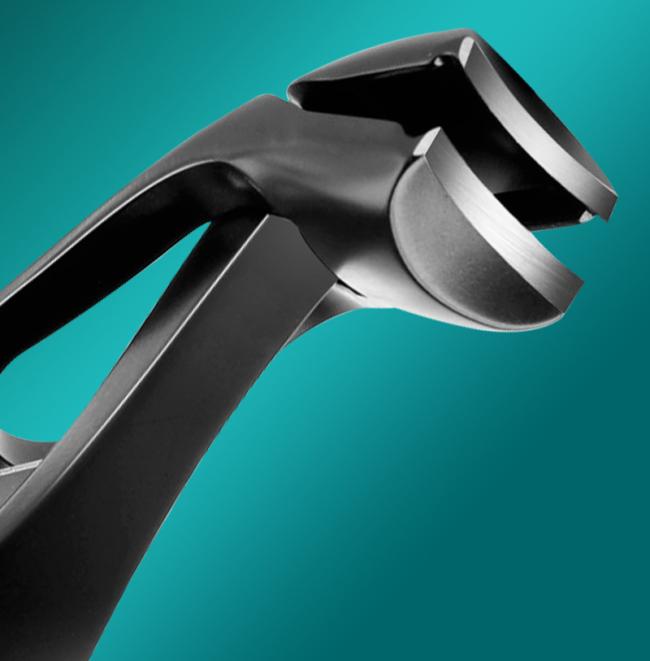 FOCSTAR BT2065 Angled Head Long Handled Anti-Splash Toenail Clipper with Wide Jaw Catcher Curved Blade for Thick Nails Fingers