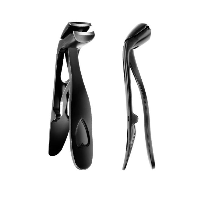 FOCSTAR BT2065 Angled Head Long Handled Anti-Splash Toenail Clipper with Wide Jaw Catcher Curved Blade for Thick Nails Fingers