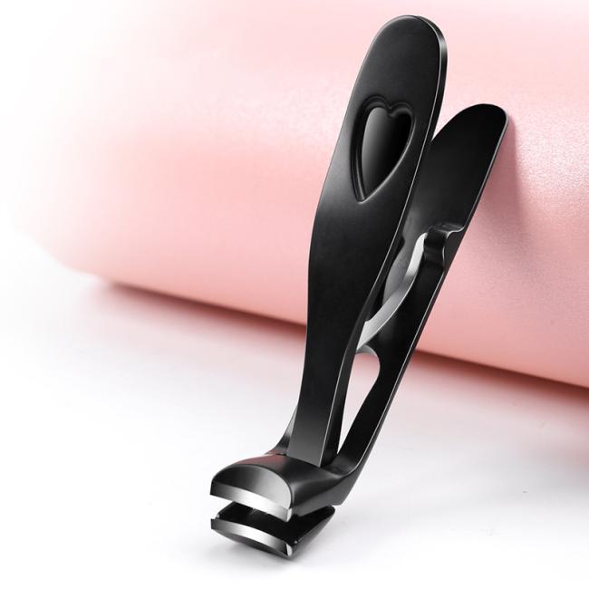 FOCSTAR BT2065 Angled Head Long Handled Anti-Splash Toenail Clipper with Wide Jaw Catcher Curved Blade for Thick Nails Fingers