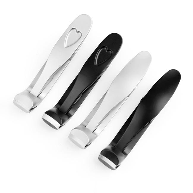 FOCSTAR BT2065 Angled Head Long Handled Anti-Splash Toenail Clipper with Wide Jaw Catcher Curved Blade for Thick Nails Fingers