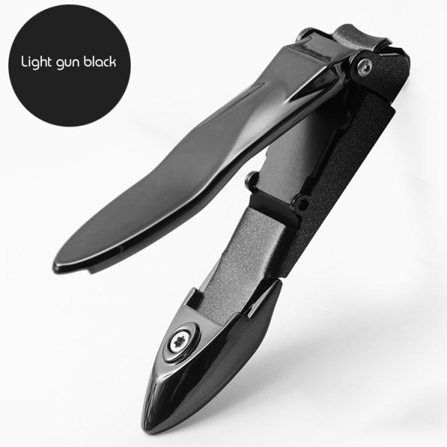 FOCSTAR Heavy Duty Anti-Splash Stainless Steel Self-Collecting Nail Cutters Ergonomic Nail Clippers Curved Blade Catcher for