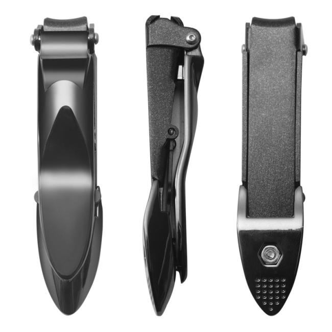 FOCSTAR Heavy Duty Anti-Splash Stainless Steel Self-Collecting Nail Cutters Ergonomic Nail Clippers Curved Blade Catcher for