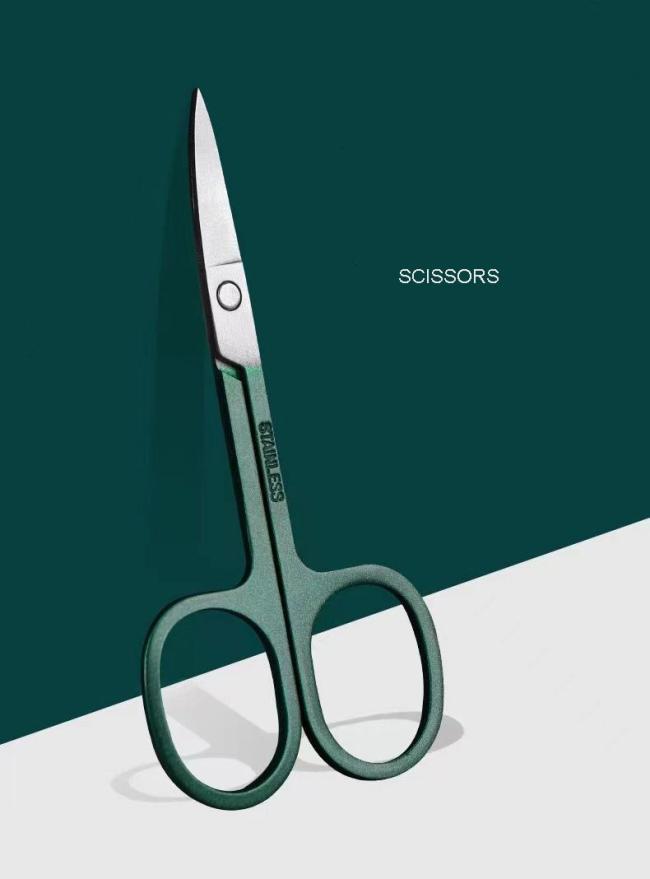 FOCSTAR 2023 Green Color Manicure Nail Clipper Set Anti-Splash with 2 3 4 6 Pieces Catcher for Fingers (BT2056)