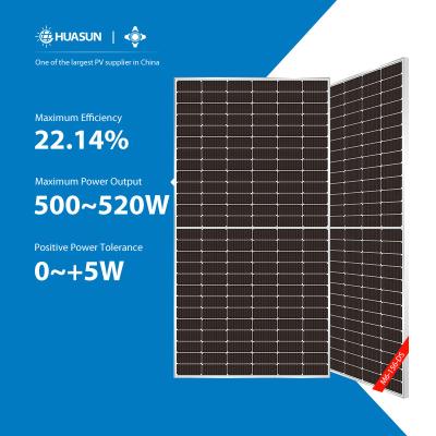 China Huasun Bifacial Photovoltaic Modules Mono Photovoltaic Commercial Solar Pv 500w 520W for sale